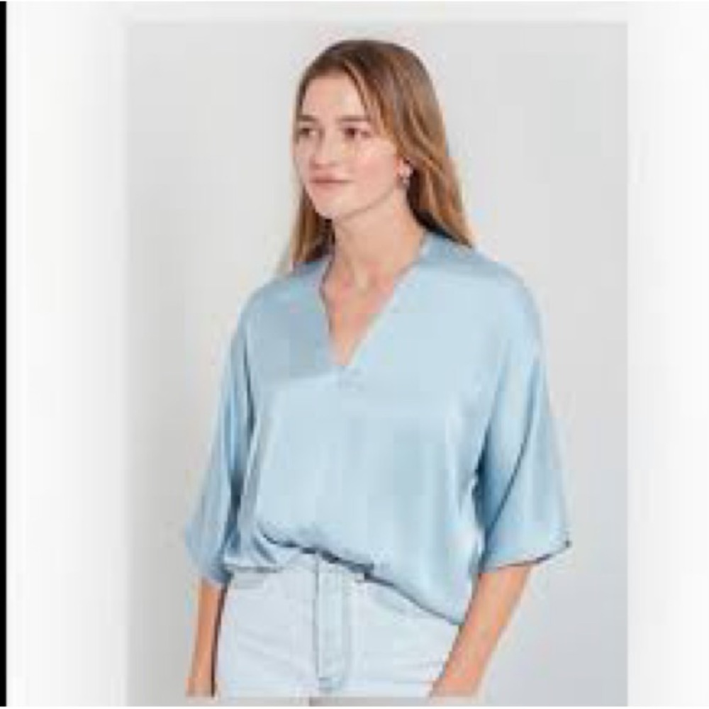 🎁The Reset Sky Blue Blouse